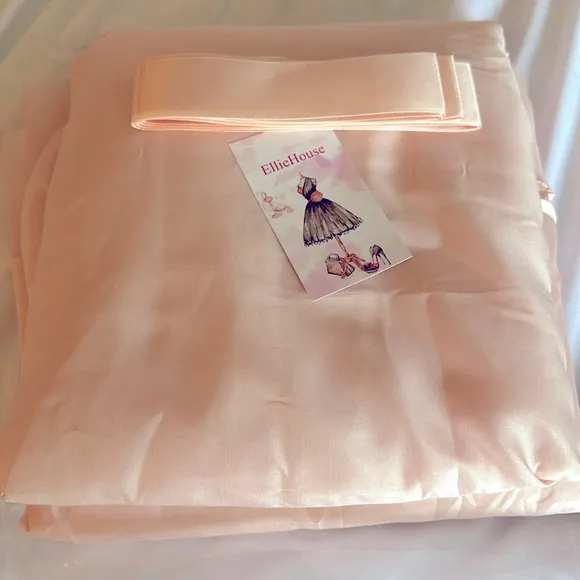 🎀 NWT Pink Tulle Full Length Layered Skirt w/ Satin Ribbon Sash Belt XL