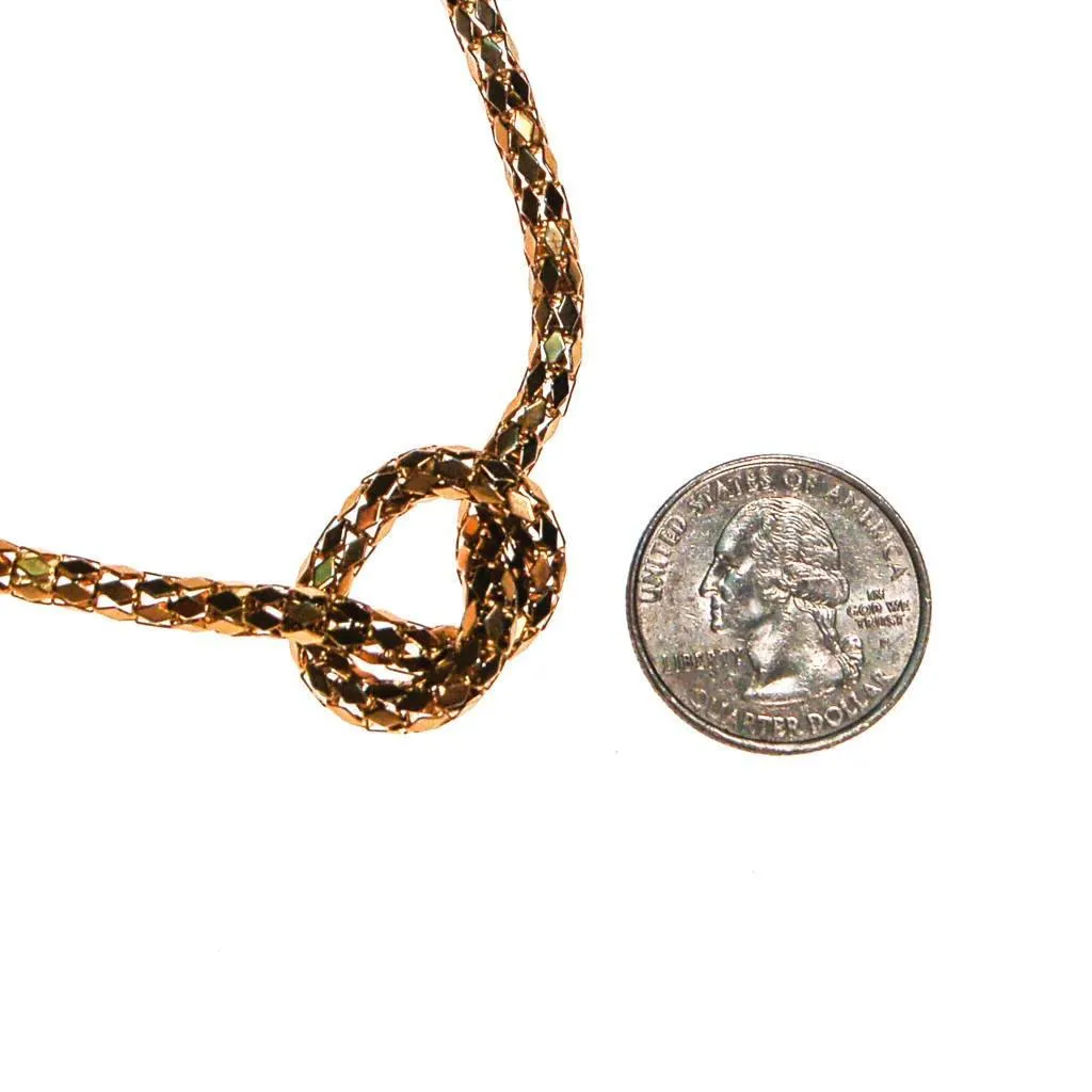 1970s Gold and Silver Mesh Chain Necklace