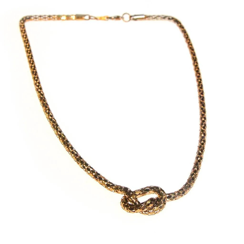 1970s Gold and Silver Mesh Chain Necklace