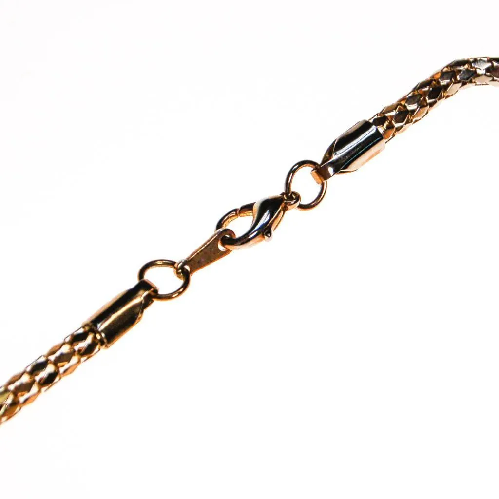 1970s Gold and Silver Mesh Chain Necklace