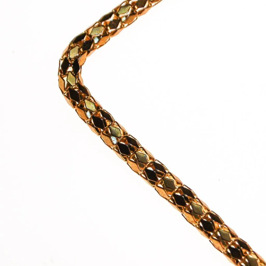 1970s Gold and Silver Mesh Chain Necklace