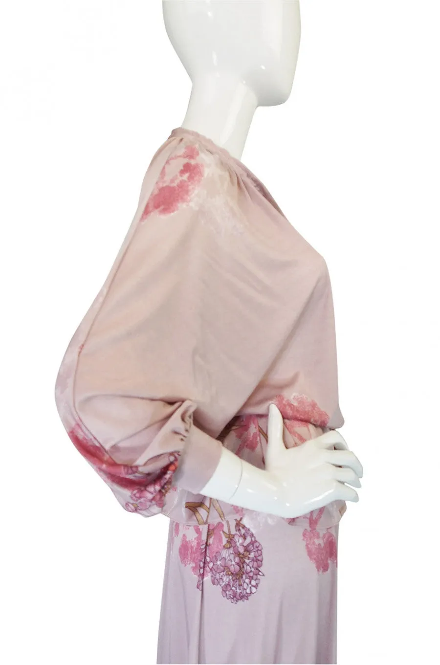 1970s Mac Tac Print Jersey Skirt & Top
