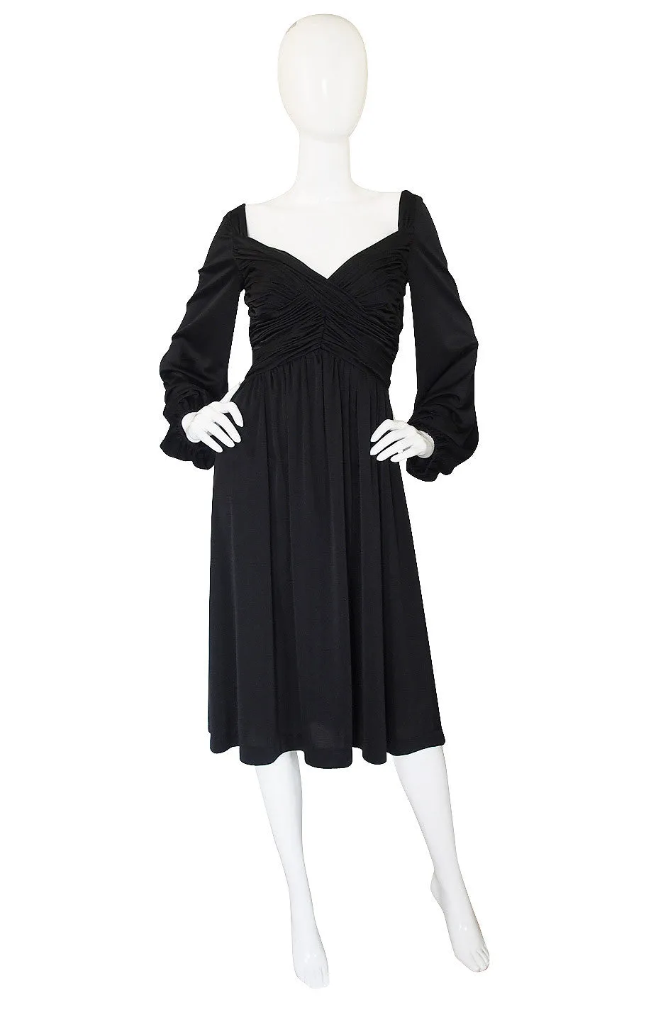 1970s Robert David-Morton Balloon Sleeve Dress