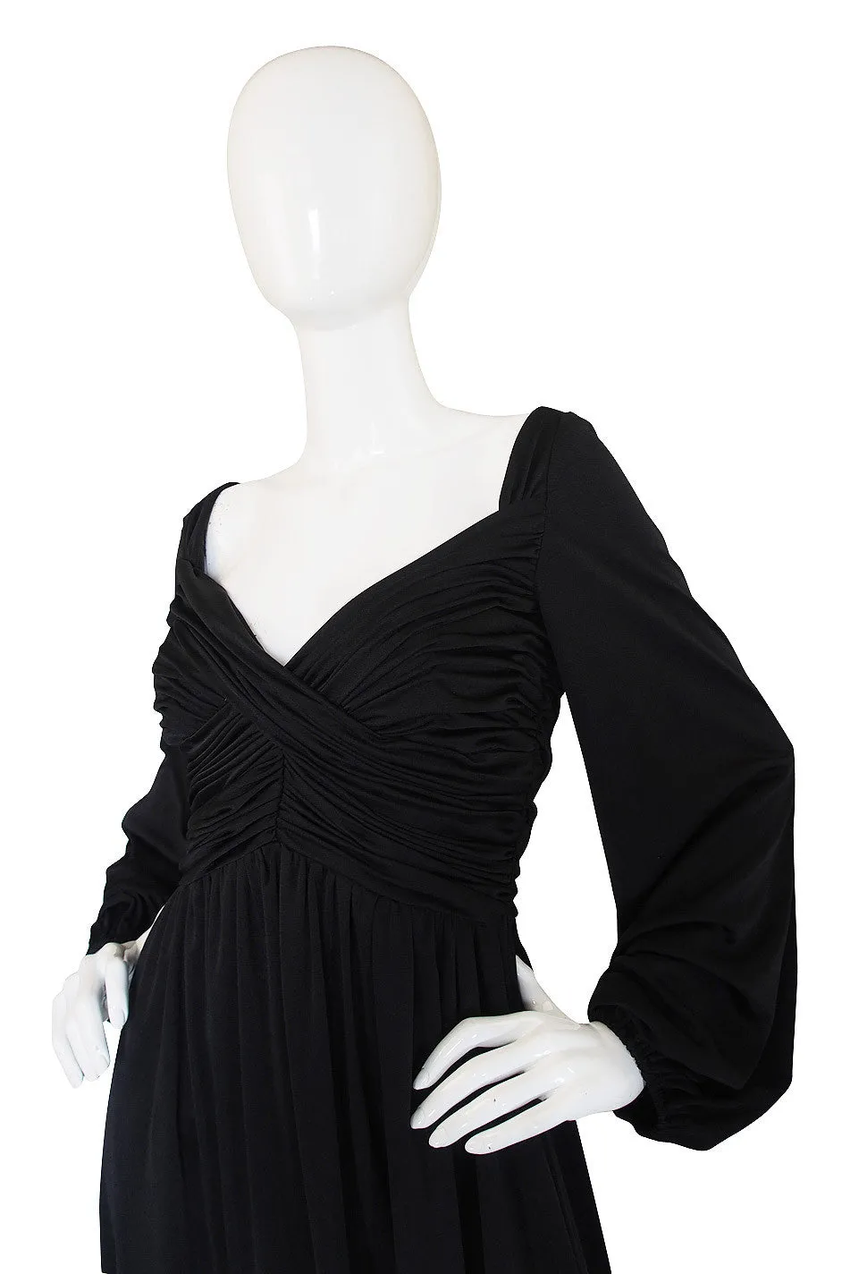 1970s Robert David-Morton Balloon Sleeve Dress