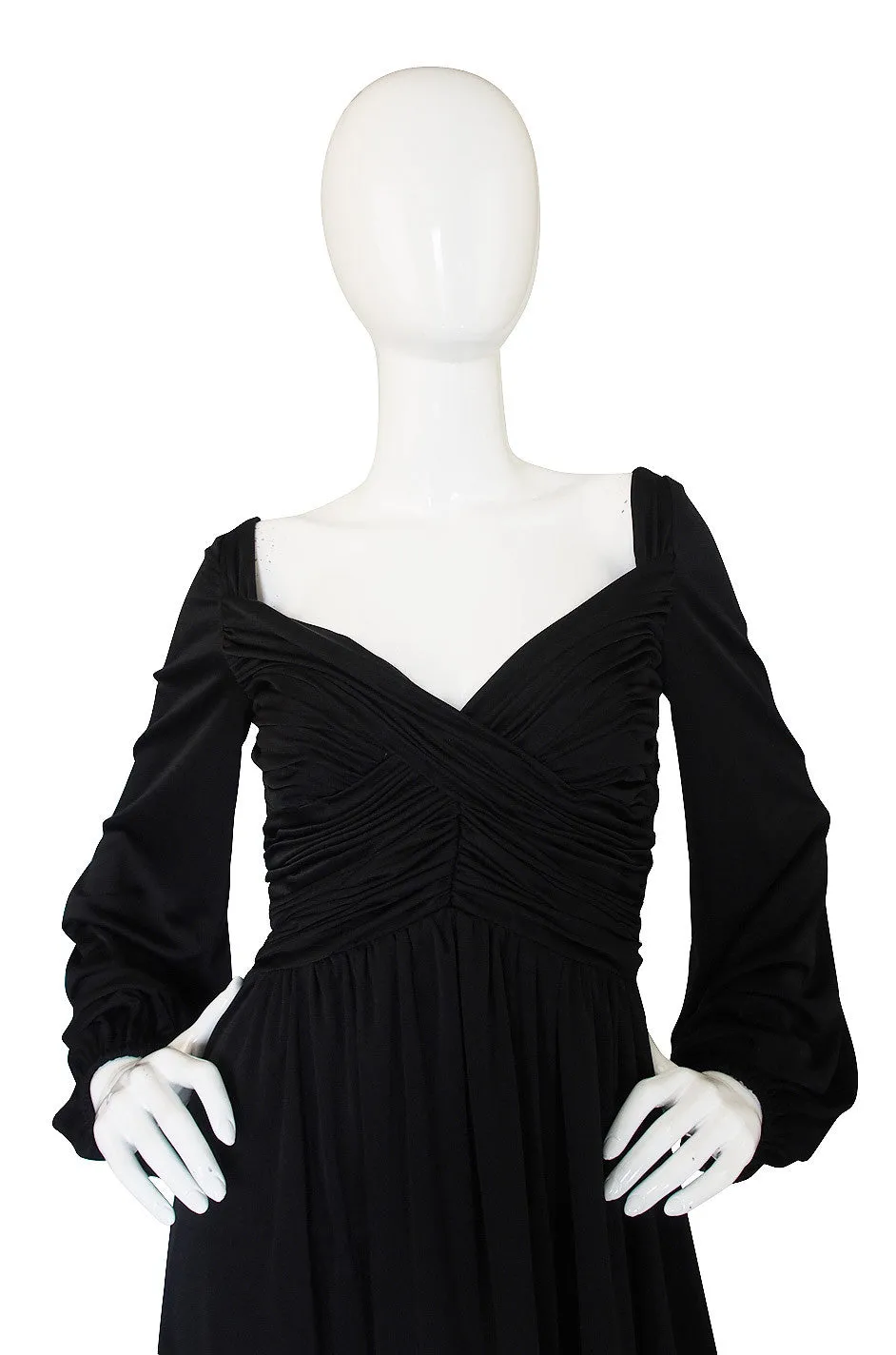 1970s Robert David-Morton Balloon Sleeve Dress