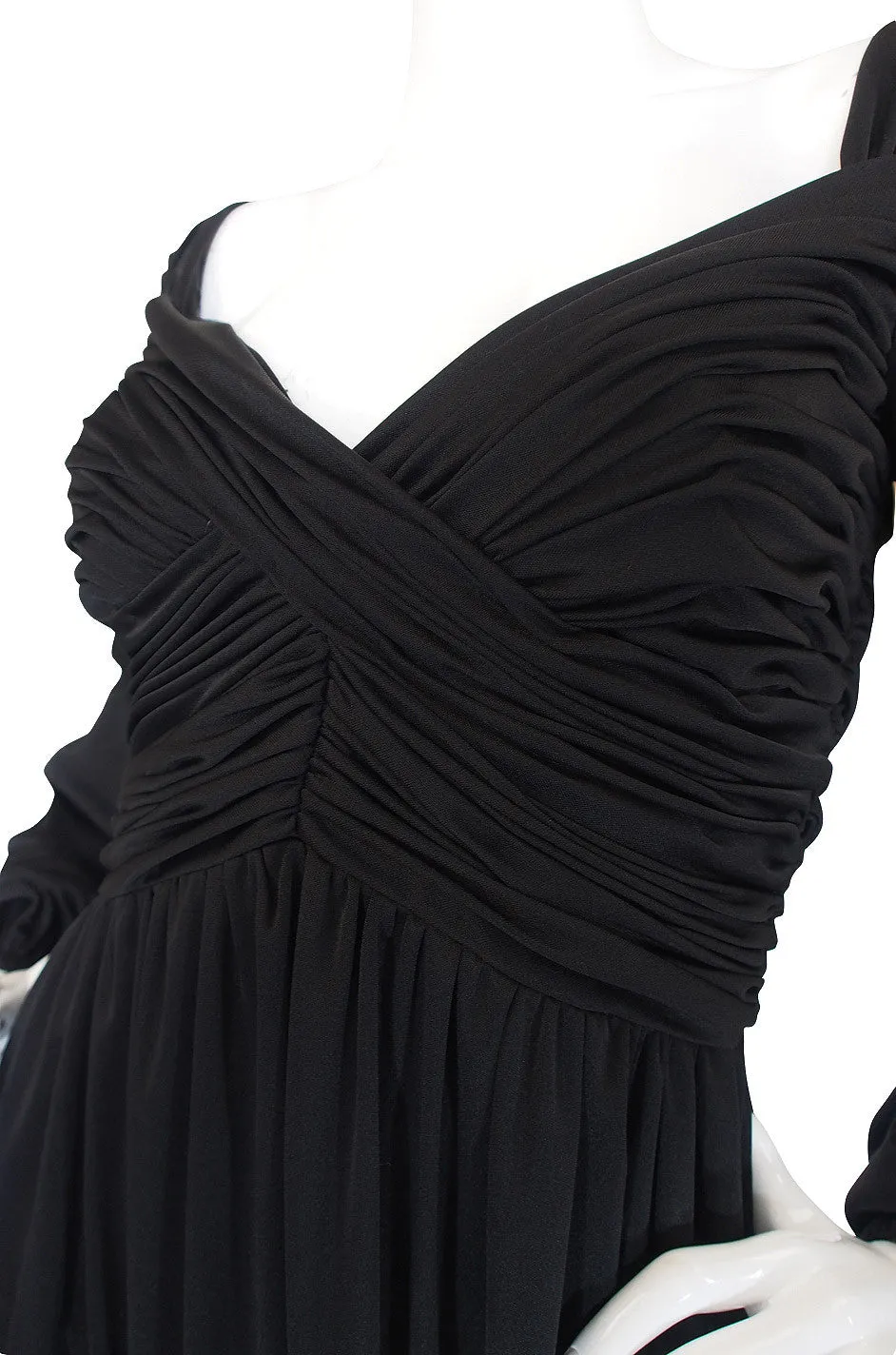 1970s Robert David-Morton Balloon Sleeve Dress