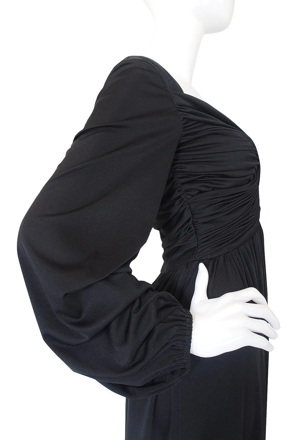 1970s Robert David-Morton Balloon Sleeve Dress