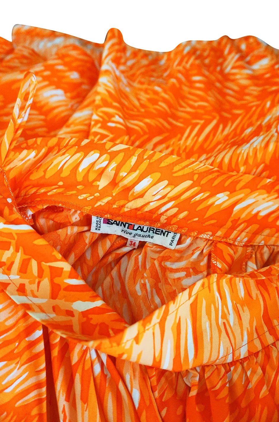 1970s Yves Saint Laurent Printed Cotton Fulll Circle Skirt