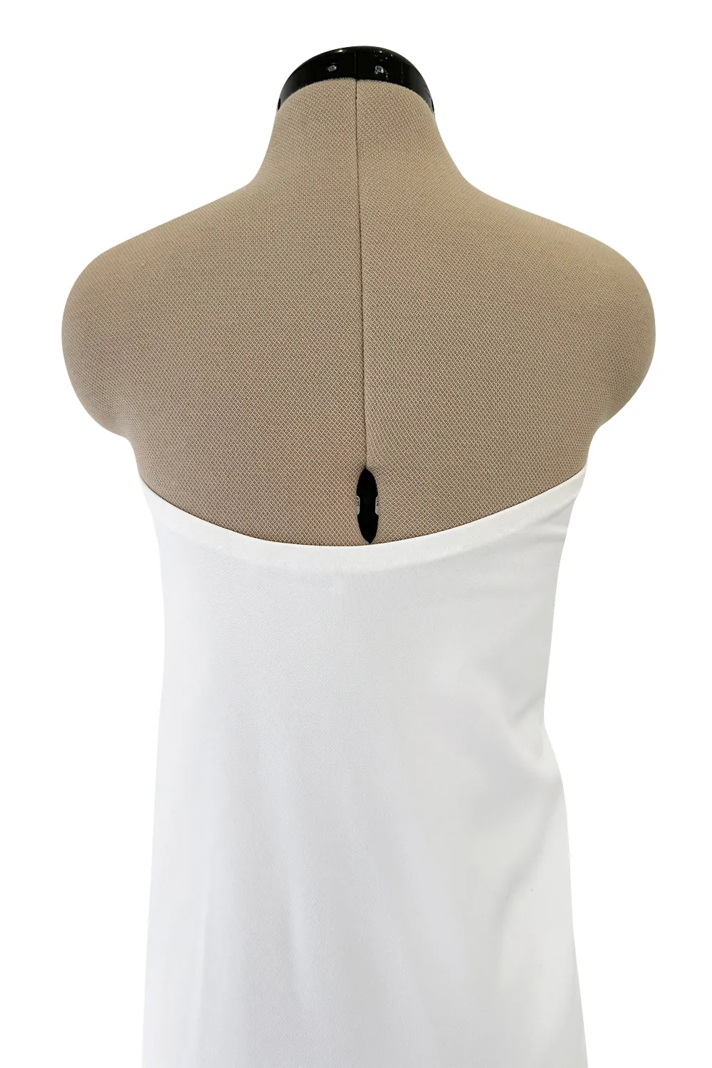 1976 Halston Strapless Iconic Front Tie Bias Cut Dress in White Jersey