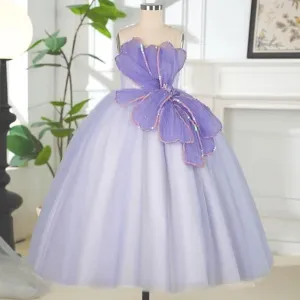 3-12 years old celebration stage performance children's dress beautiful mesh long skirt