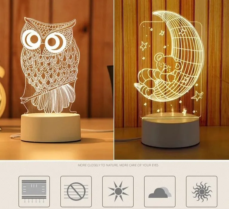 3D LED Novelty USB Night Light Lamp