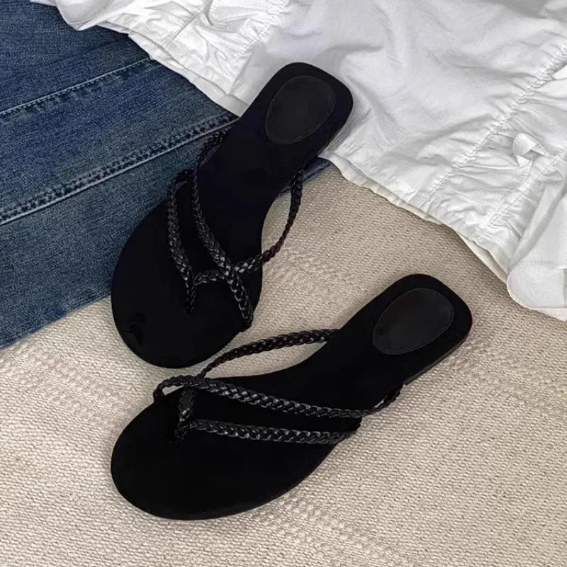 ADVBRIDGE  -  Shoes Genuine Leather Slippers Women Summer Slides Rubber Flip Flops Shale Female Beach Hawaiian Flat Sabot Soft Women's Genuine