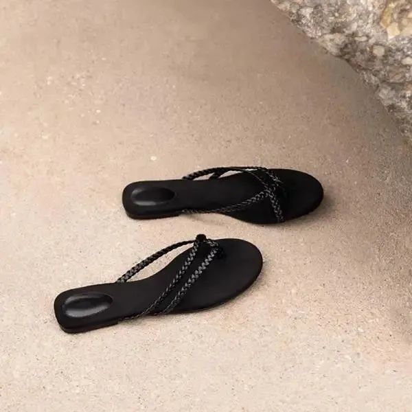 ADVBRIDGE  -  Shoes Genuine Leather Slippers Women Summer Slides Rubber Flip Flops Shale Female Beach Hawaiian Flat Sabot Soft Women's Genuine