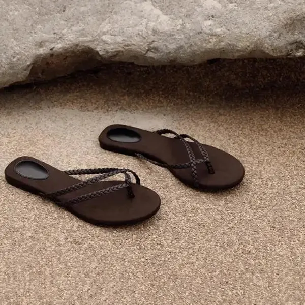 ADVBRIDGE  -  Shoes Genuine Leather Slippers Women Summer Slides Rubber Flip Flops Shale Female Beach Hawaiian Flat Sabot Soft Women's Genuine