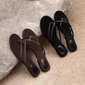 ADVBRIDGE  -  Shoes Genuine Leather Slippers Women Summer Slides Rubber Flip Flops Shale Female Beach Hawaiian Flat Sabot Soft Women's Genuine