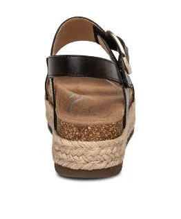 Aetrex Vania Cork Platform Qtr Strp Women Sandal Black