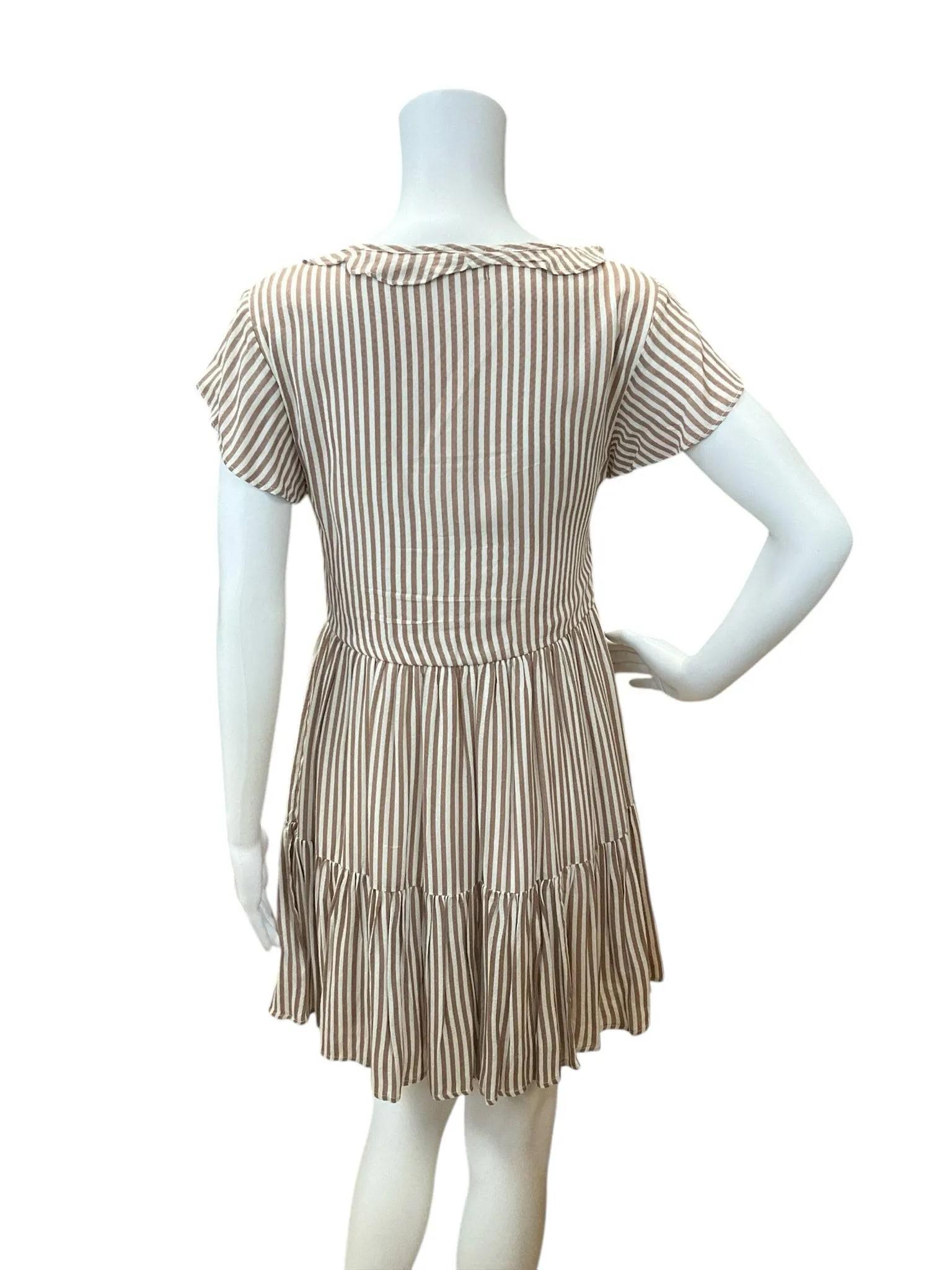 Altered State Taupe/White Stripe Dress – Size XS