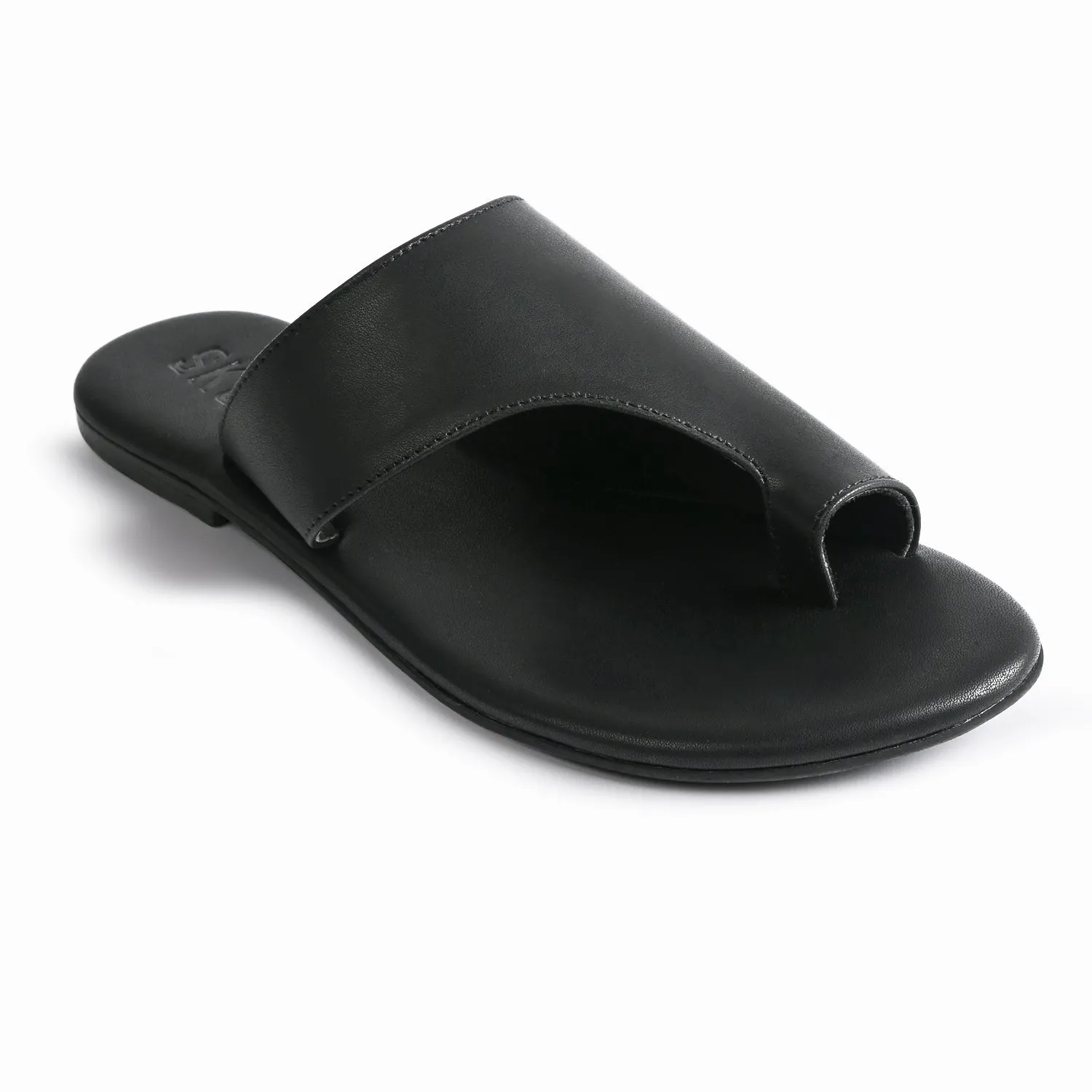 Amalfi Black Flat Sandals For Women