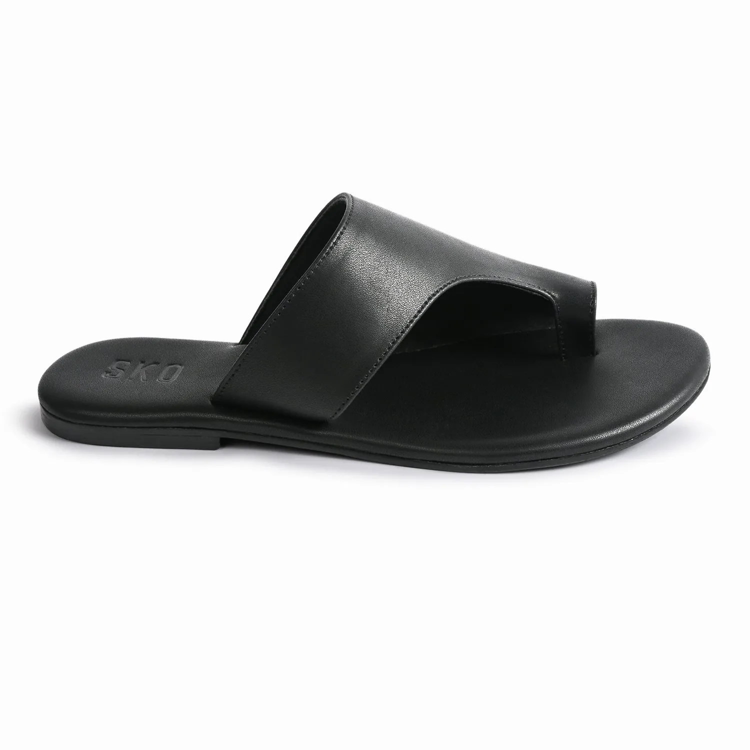 Amalfi Black Flat Sandals For Women