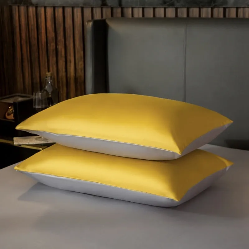 Anyhouz Duvet Comforter Set King Yellow/ Light Grey Egyptian Cotton Thick Blanket Bedspread 6 Pcs Bed Set