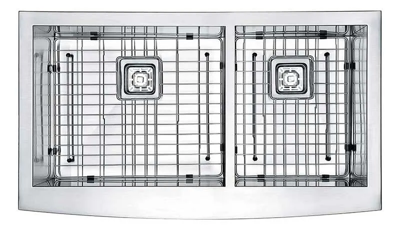 Anzzi ELYSIAN Series 33 in. Farm House 60/40 Dual Basin Handmade Stainless Steel Kitchen Sink