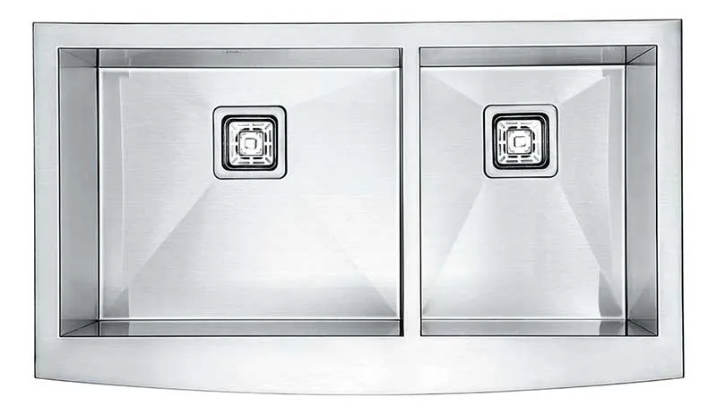 Anzzi ELYSIAN Series 33 in. Farm House 60/40 Dual Basin Handmade Stainless Steel Kitchen Sink