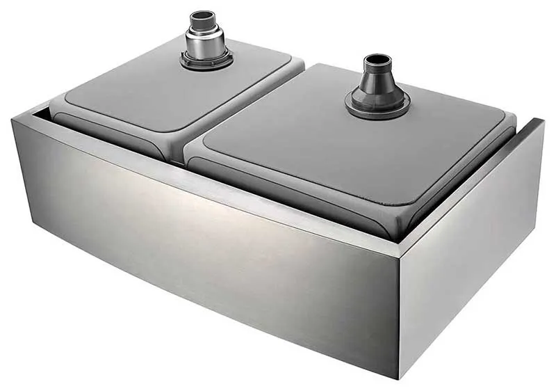 Anzzi ELYSIAN Series 36 in. Farm House 60/40 Dual Basin Handmade Stainless Steel Kitchen Sink