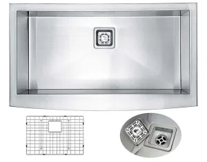 Anzzi ELYSIAN Series 36 in. Farm House Single Basin Handmade Stainless Steel Kitchen Sink