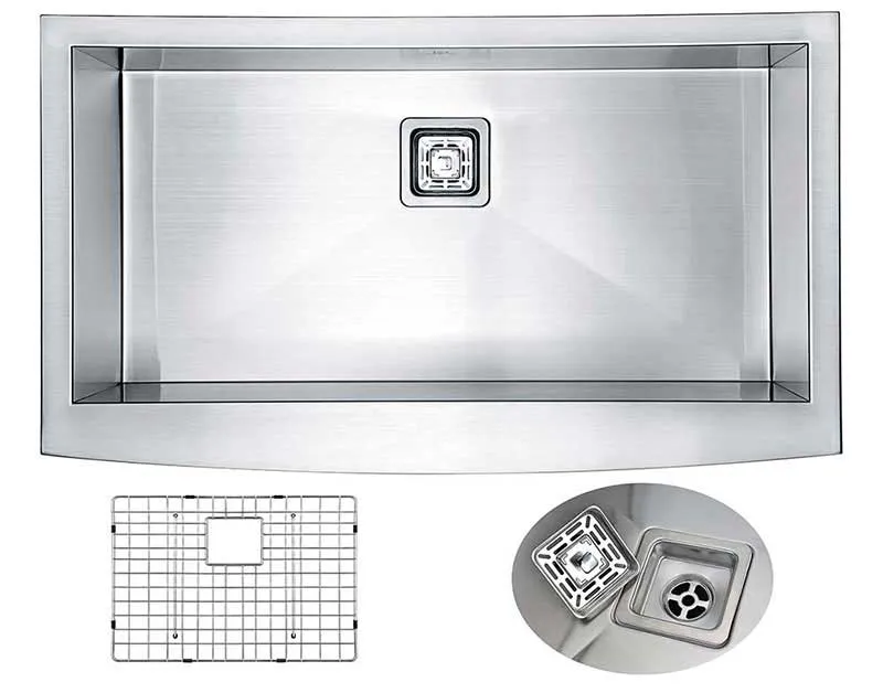 Anzzi ELYSIAN Series 36 in. Farm House Single Basin Handmade Stainless Steel Kitchen Sink