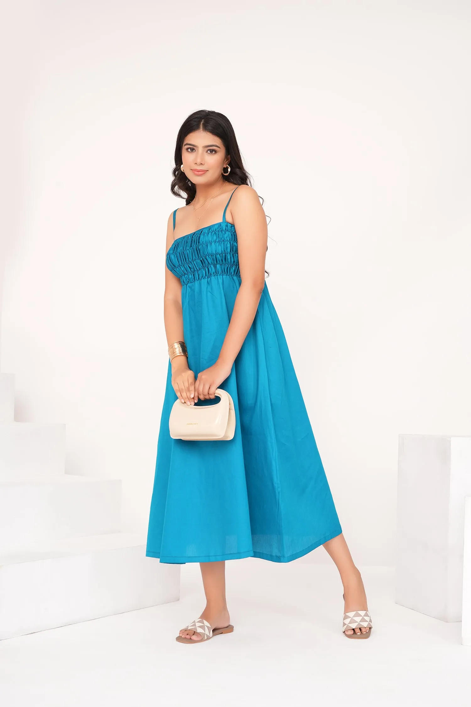 Aqua Cotton Dress