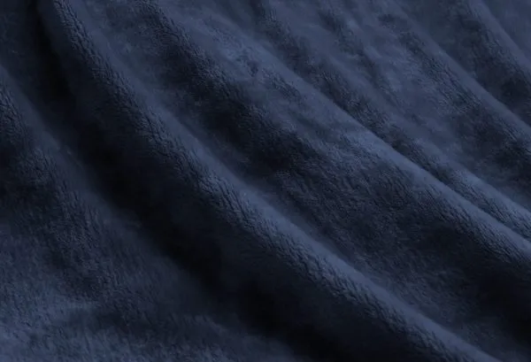 ARDOR BOUDOIR "Lucia" LUXURY PLUSH VELVET BLANKET - NAVY