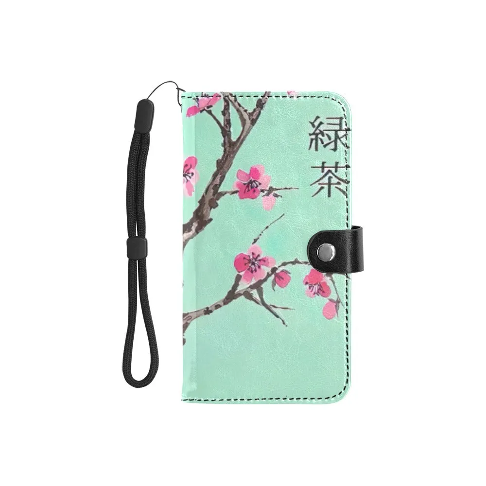 Arizona Green Tea Pattern Flip Leather Purse for Mobile Phone