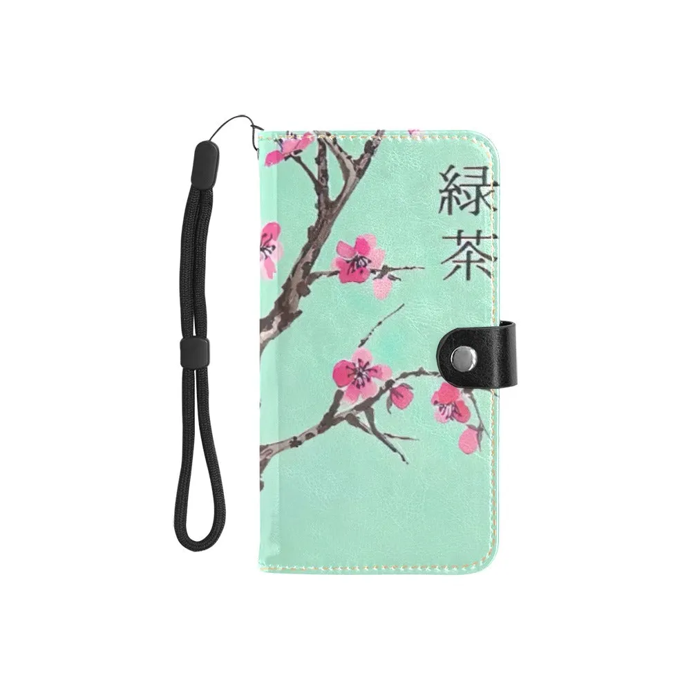 Arizona Green Tea Pattern Flip Leather Purse for Mobile Phone