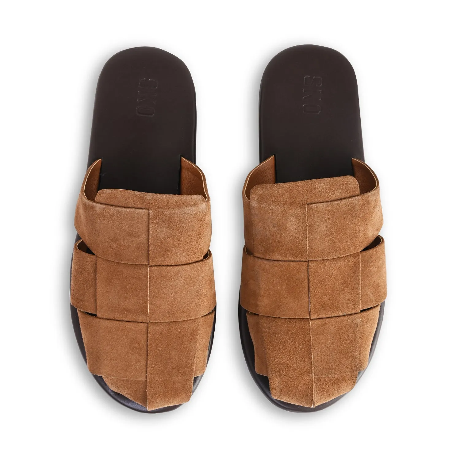 Arta Brown Suede Slippers for Men
