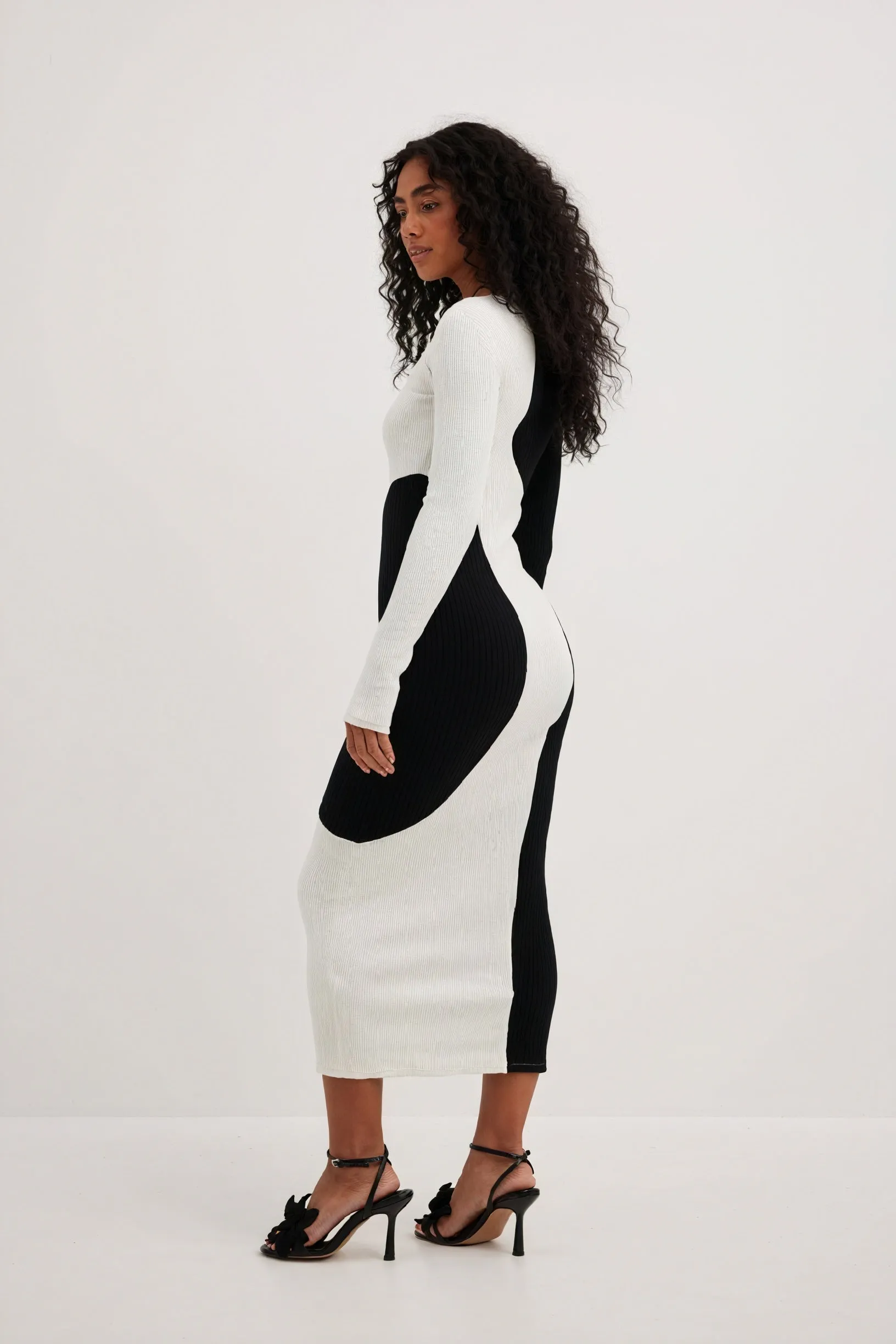 Asymmetrical Knit Midi Dress