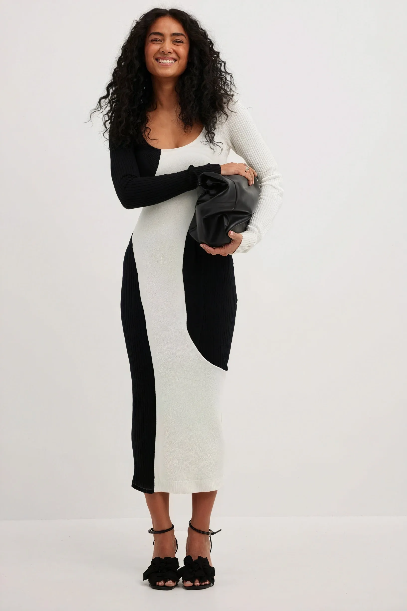 Asymmetrical Knit Midi Dress