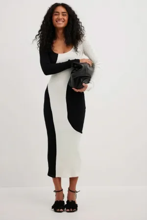 Asymmetrical Knit Midi Dress