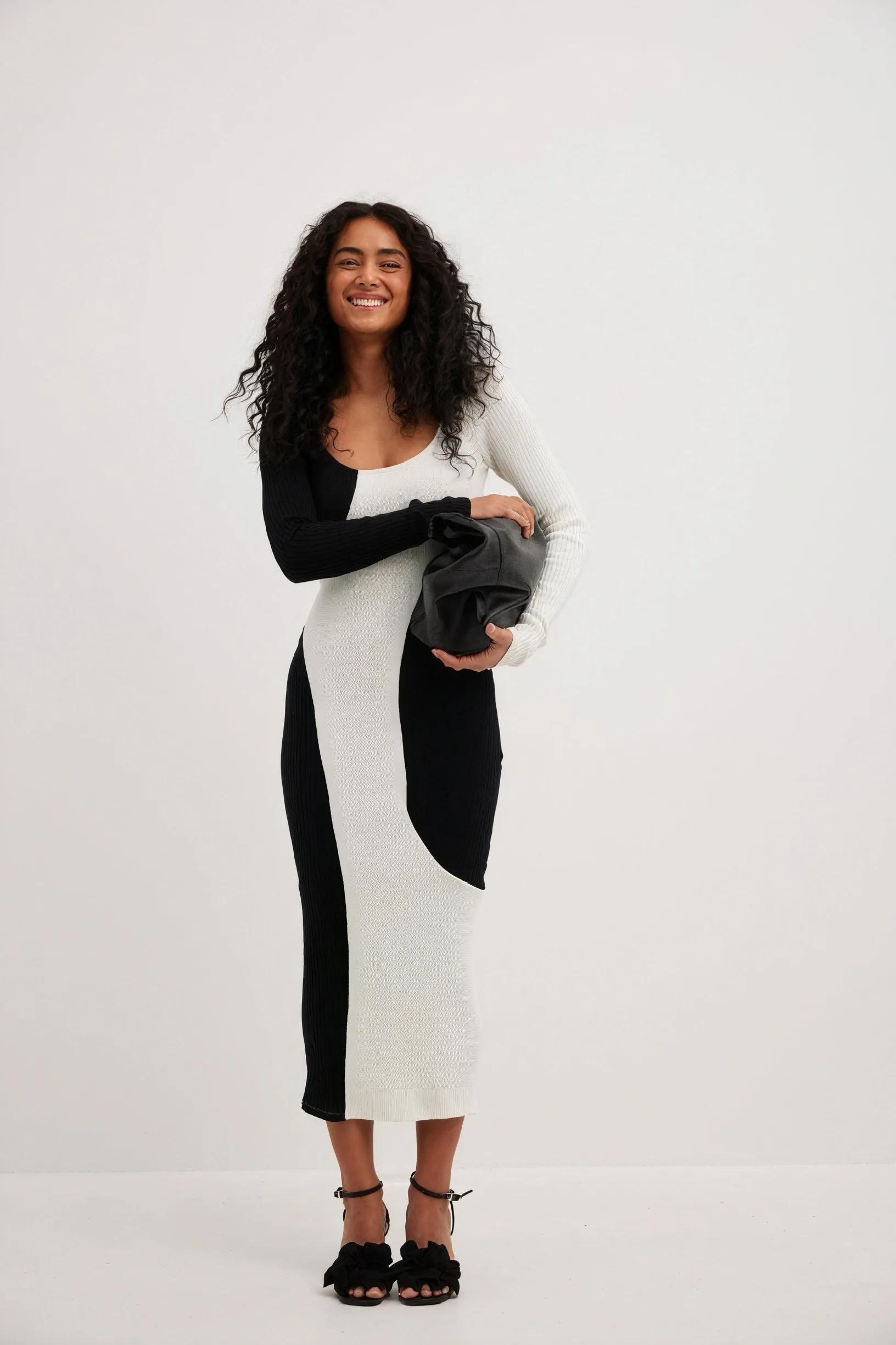 Asymmetrical Knit Midi Dress