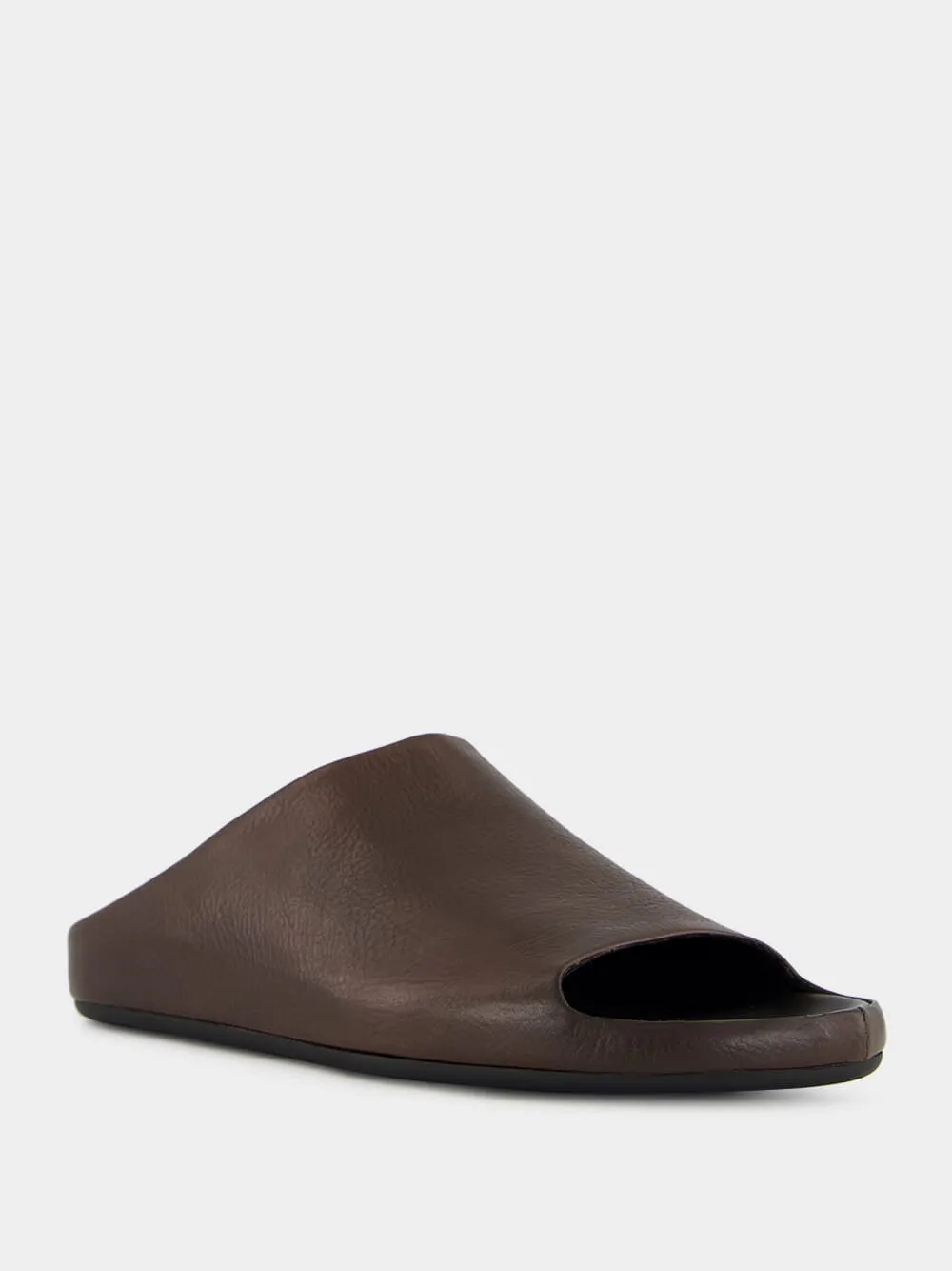 Babouche 002 Brown Leather Mule Sandals