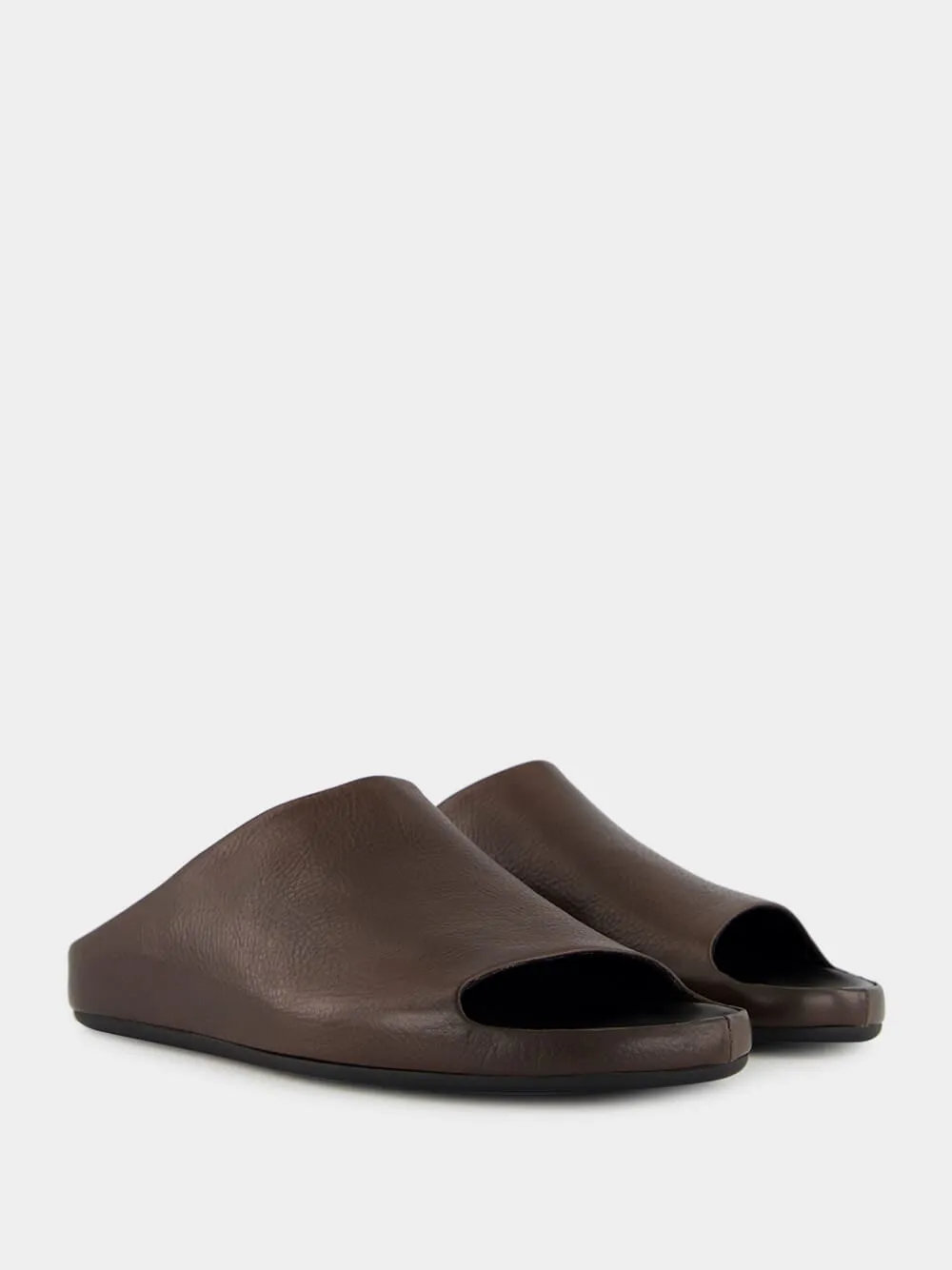 Babouche 002 Brown Leather Mule Sandals