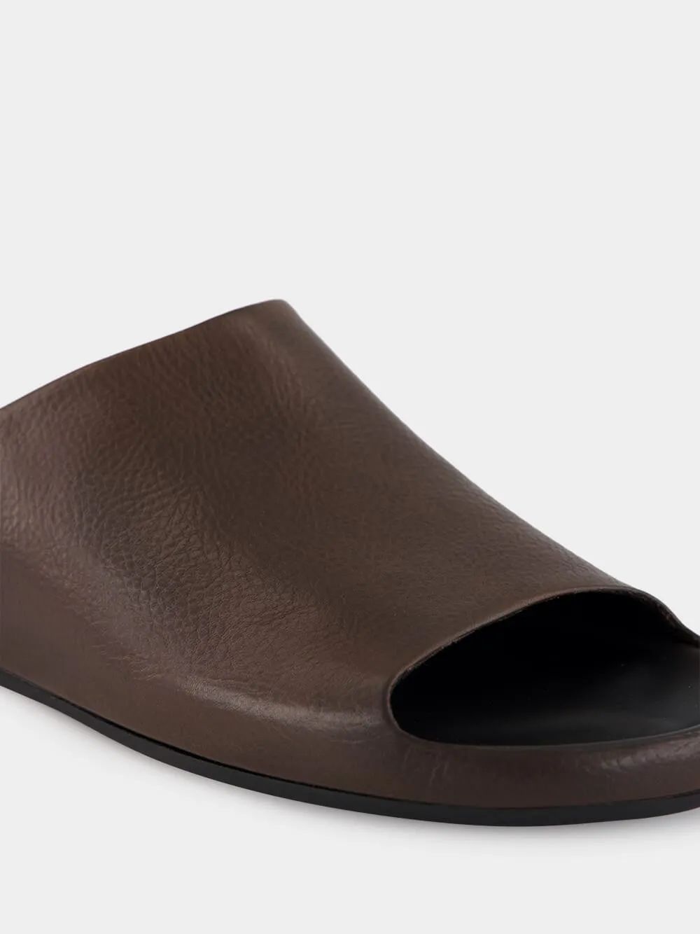 Babouche 002 Brown Leather Mule Sandals