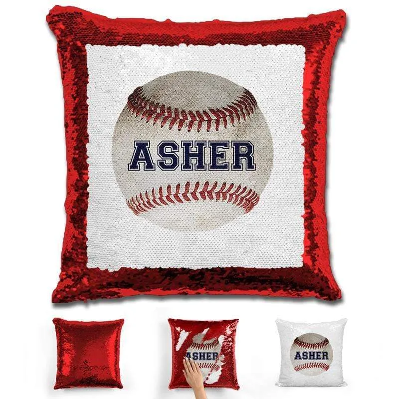 Baseball Personalized Magic Sequin Pillow
