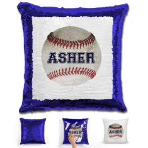 Baseball Personalized Magic Sequin Pillow