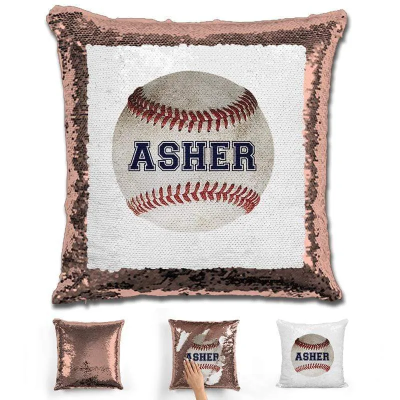 Baseball Personalized Magic Sequin Pillow