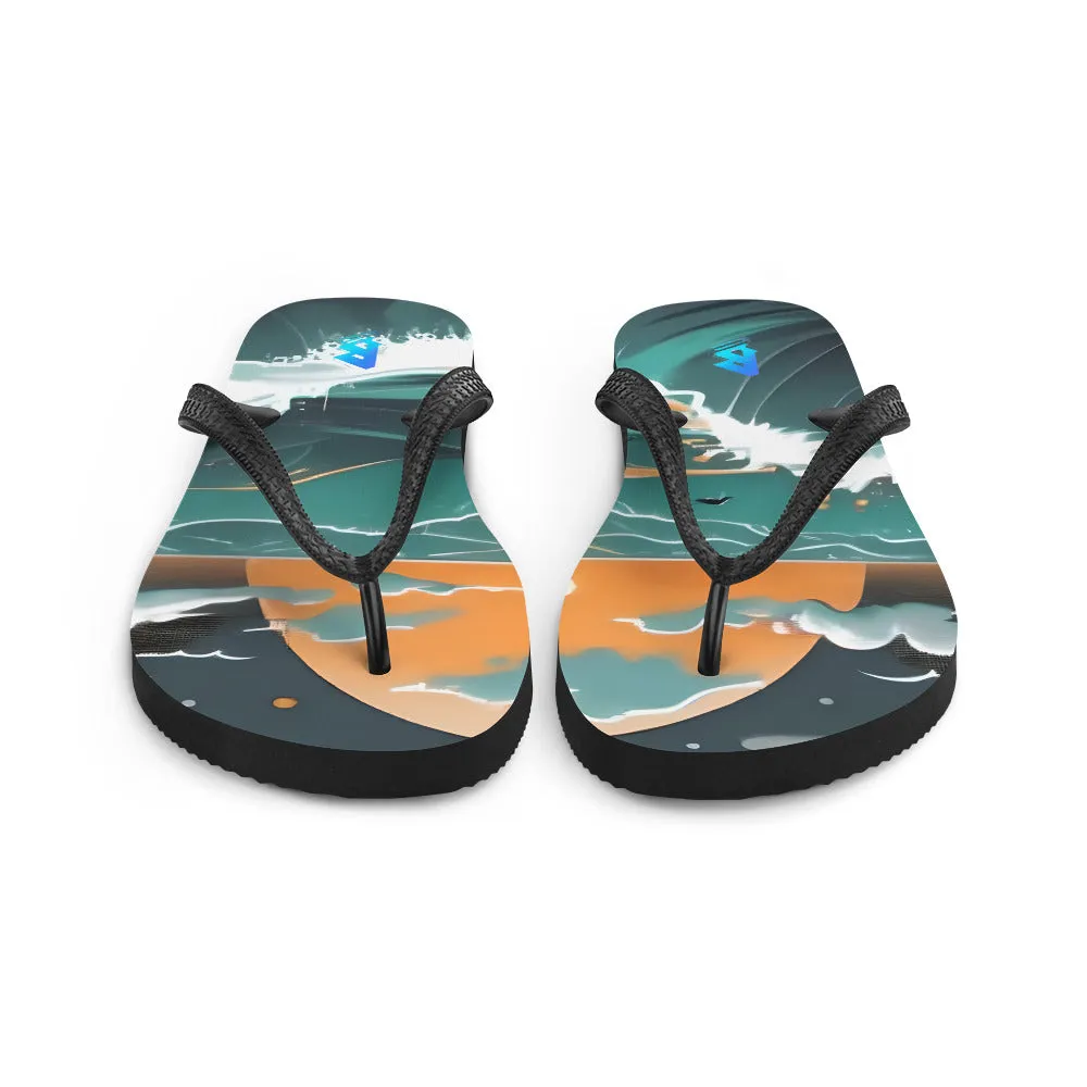 Beach Graphic Flip-Flops