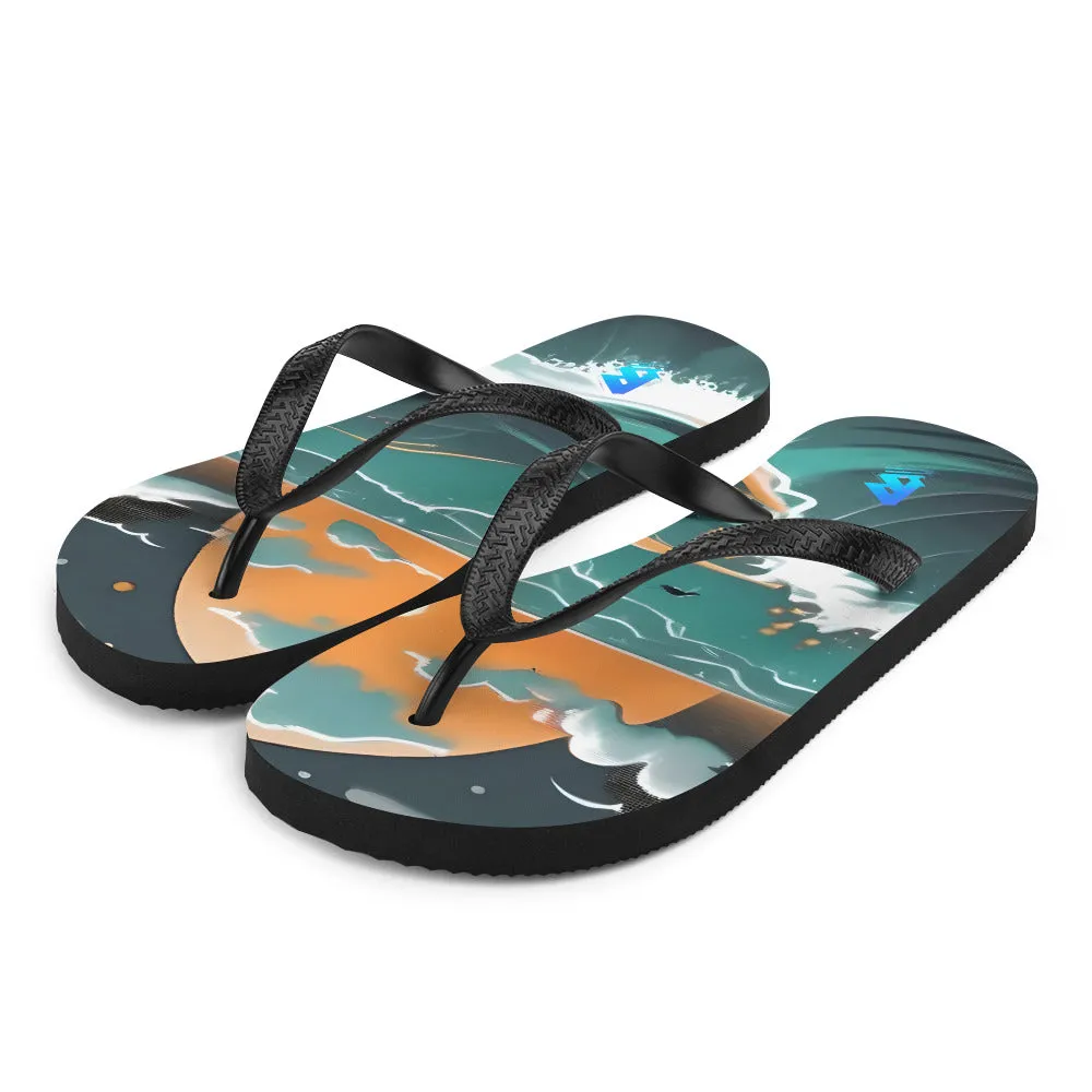 Beach Graphic Flip-Flops