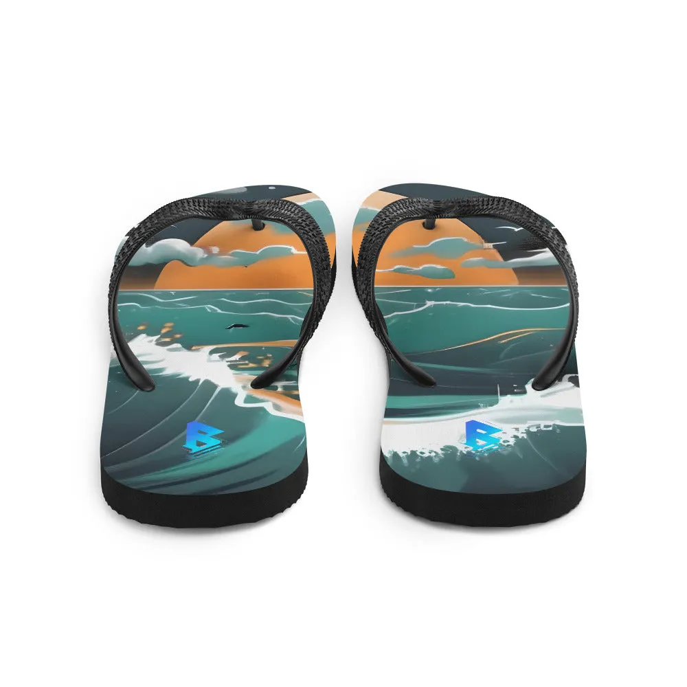 Beach Graphic Flip-Flops