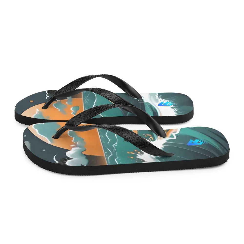 Beach Graphic Flip-Flops