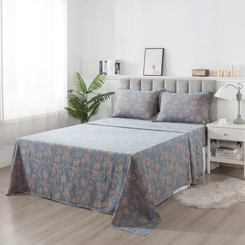 Bedding Sheet Set-Dirty Blue & Orange
