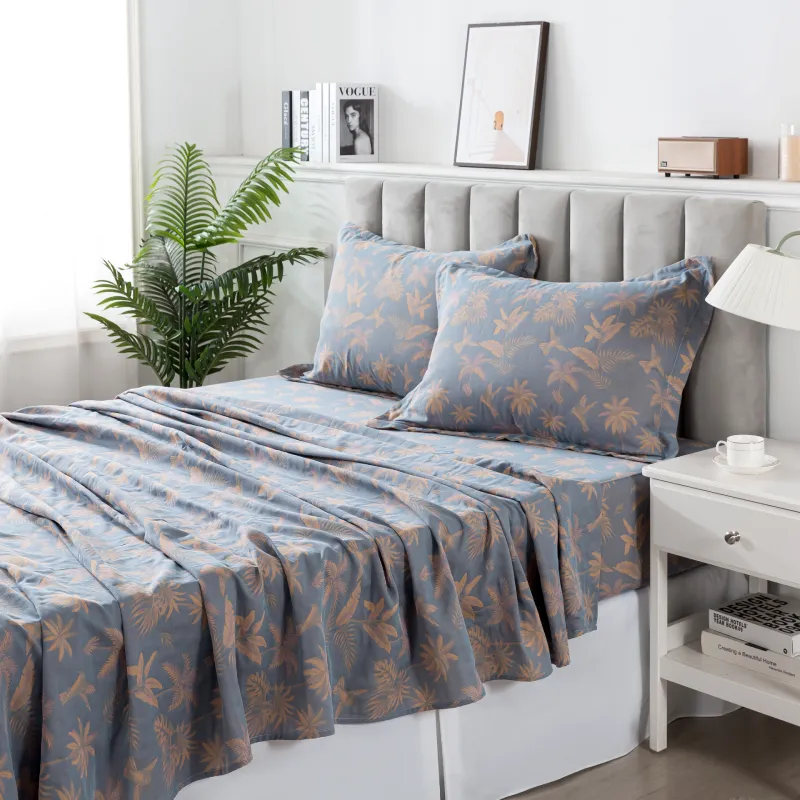 Bedding Sheet Set-Dirty Blue & Orange